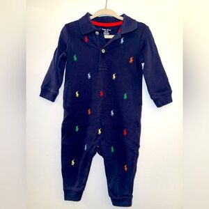 Ralph Lauren Baby Boy One Piece Polo shirt outfit, size 9 months